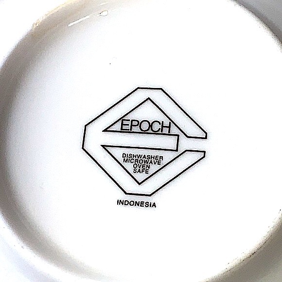 EPOCH LE RESTAURANT RIM CEREAL BOWL WHITE BLACK ROUND Y2K 6 1/2 INCH - Picture 6 of 6